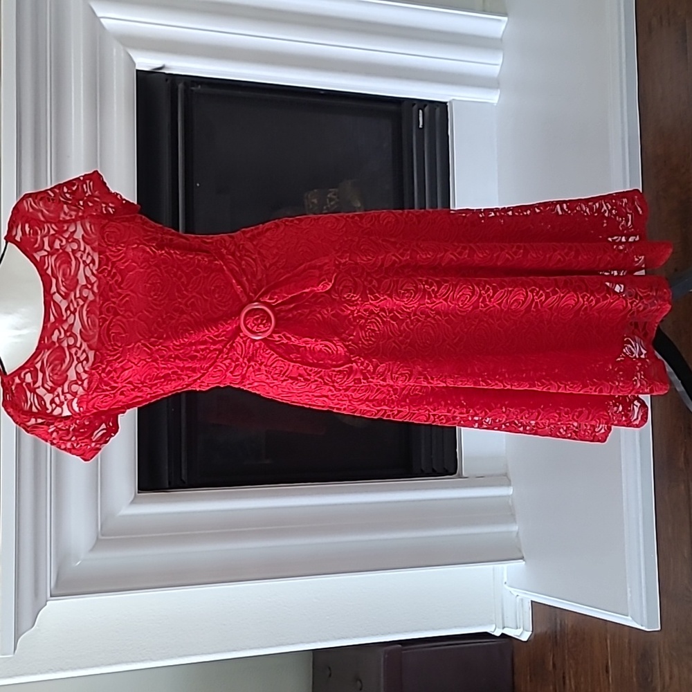 Perceptions New York Red lace dress.